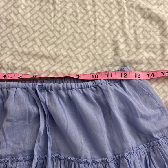 Lulus Relaxed Charm Periwinkle Gauzy Tiered Drawstring Maxi Skirt (S) - Picture 5 of 9